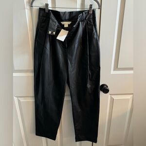 NWT H&M Faux Leather Barrel leg Pant